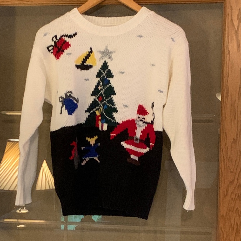 Holiday Crewneck Sweater with Santa Design